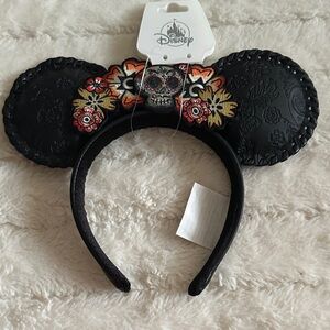 Disney Coco Black and Red Floral Skull headband ears